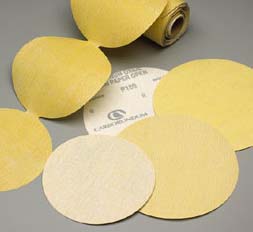Gold 6 Inch PSA Discs Roll Grits 60 - 800 by Carborundum Abrasives